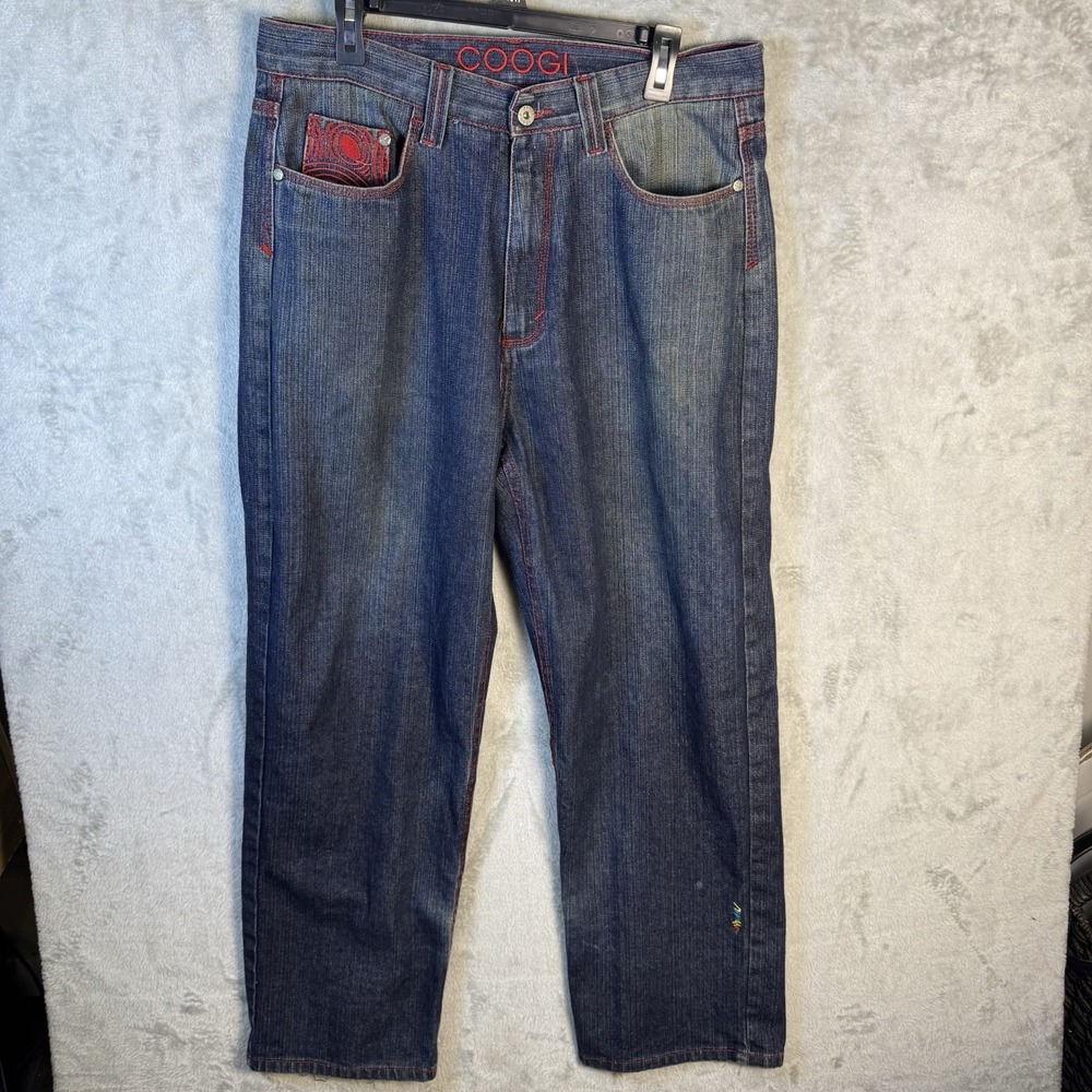 Vintage Coogi Jeans 36x33 Embroidered Aboriginal Design With‎ Uluru Lizard Snake